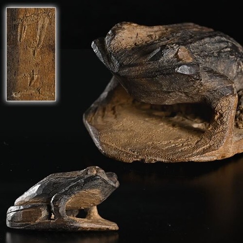 Grenouille sculptée bois - grenouille,