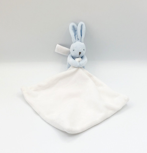 Doudou peluche lapin bleu