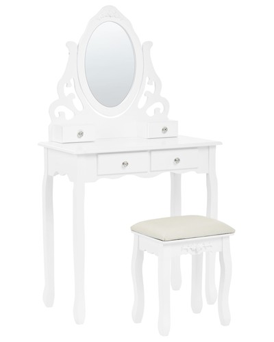Beliani coiffeuse 4 tiroirs - coiffeuse,