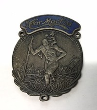 Car Mart Ltd Suppliers Badge Blue Enamel St Christopher  Dashboard Plaque