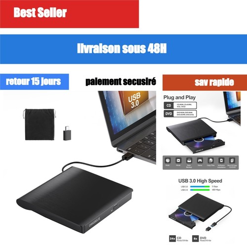 Lecteur dvd externe usb - lecteur, 3.0