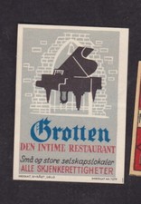 Antique Tag Matches Denmark BN114085 Queue Piano 