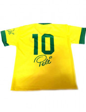 Maillot Fan De Pele Brésil Vintage Historique Brasil Autographe Économique