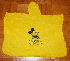 Walt Disney MICKEY MOUSE PONCHO Vintage 1980s - 1990s Yellow Rain Coat CHILD Kid