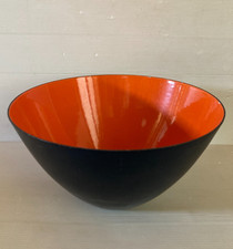 Coupe métal noir émail orange Krenit Herbert Krenchel année 60