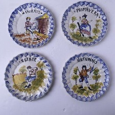 4 assiettes des 4 saisons,  céramique d'Italie BASSANO. Peint à la main. Non ali