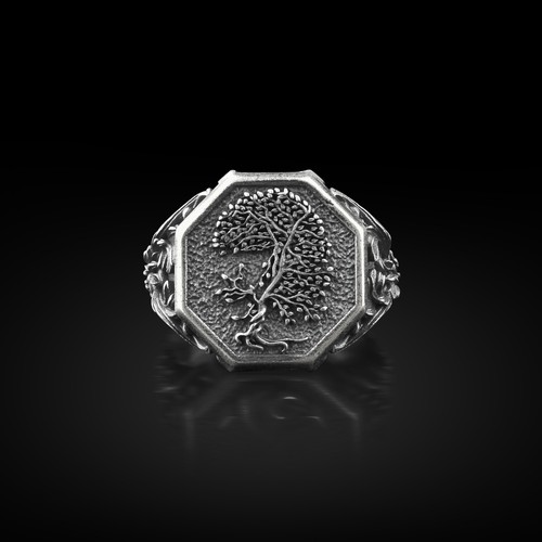 Bague homme argent - bague, en