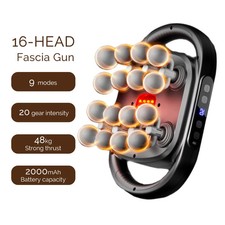 16-Head Deep Tissue Massage Gun with Heat & Red Light Therapy