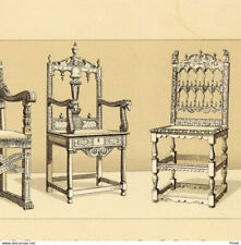 Albert Racinet Historical Costume Chairs Throne Canopy Bed Arch Decoration