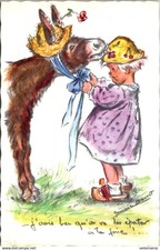 S22127 postcard fantasy - illustrator Germaine Bouret - series no. 1201 "M.D Paris"