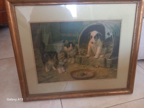 Chromolithographie aux chats - chromolithographie,