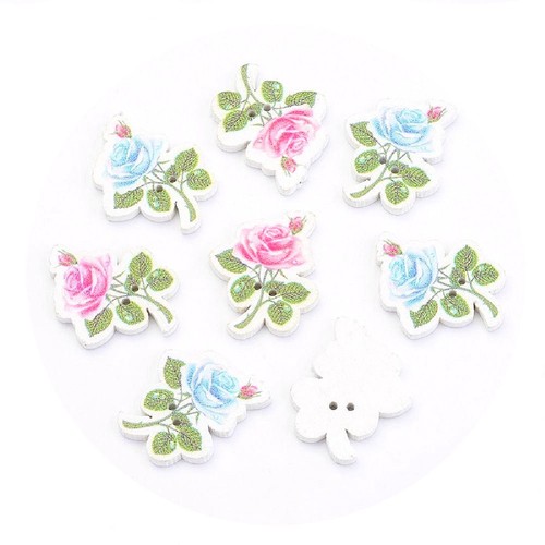 Boutons bois blanc - blanc, forme