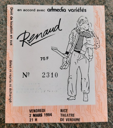 Ticket billet place concert - billet,