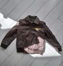 Marina militare Veste en Cuir D'Occassion Enfant Brun TG 8/9 Âge XYC952L