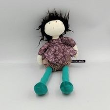 Peluche poupée chiffon violet vert fleurs pois Louison MOULIN ROTY - 33191