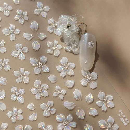 Fleur blanche stickers - 3d,