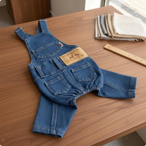 Salopette jean pour chien - en,