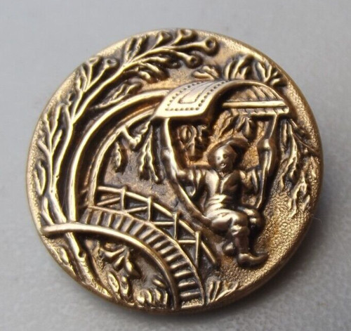 Ancien bouton décor femme - bouton,