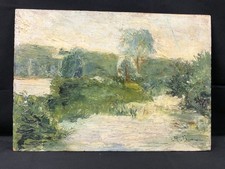 Huile sur panneau - Paysage de