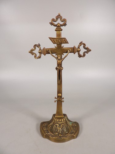 Ancien crucifix bronze ou - ancien,