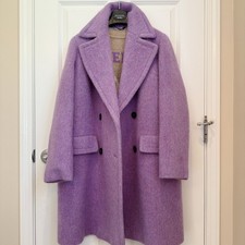 NWOT Weekend Max Mara Label-cut Double-breasted Brushed Coat Purple Fall/Winter