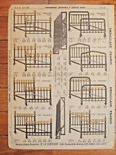 Antique Advertising F-J Genin Faubourg Saint Antoine Paris Iron Bed Furniture 