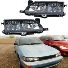 Pair Black Headlights Left & Right Side For 1993 1994 1995-1997 Toyota Corolla