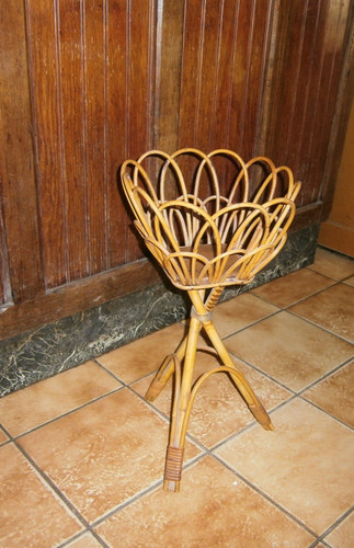 Porte pot fleurs rotin - fleurs, en