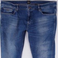 Hommes HUGO BOSS DELAWARE Ajusté Straight Élasthanne Bleu Jeans W38 L34