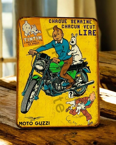 Plaque métal tintin - plaque, moto