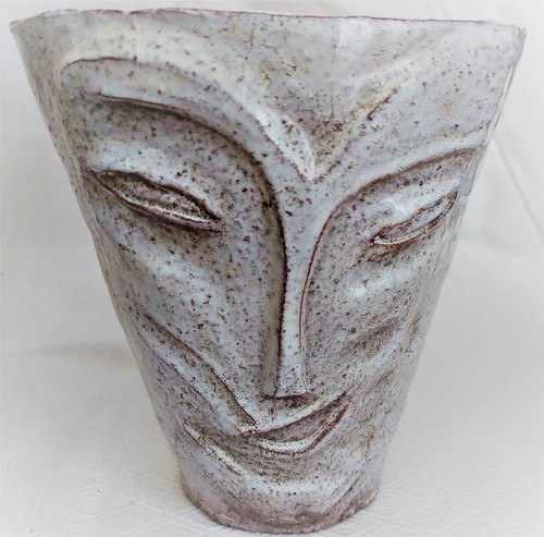 Vase tète visage vintage - , en