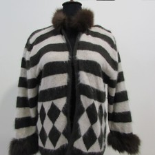 VTG CACHE Women Crew Angora Blend Pull TGHR Cardigan Chest42/44 UK14/16 SKU 7438