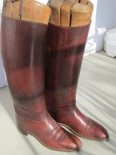 Anciennes Bottes de Cavalier en Cuir Marron avec Embauchoirs