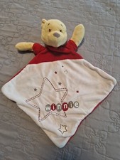 Doudou Plat Winnie Rouge Blanc Etoile Disney Baby tbe