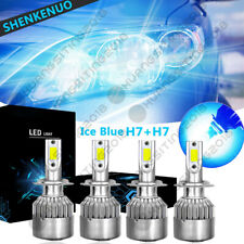 4X H7 8000K Ice Blue COB LED Headlight Headlamp MN Hi Low Beam Fog Light Bulb
