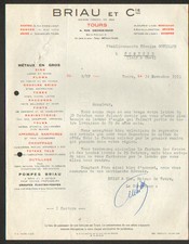 TOURS (37) METALS wholesale "BRIAU & Cie" in 1953