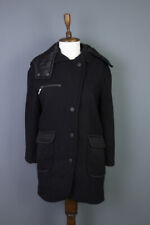 BNWT COP COPINE Black Noir Manteau Wool Hooded Over Coat Size 36 / S