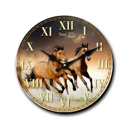 Horloge cheval 30cm - cheval,