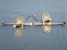 2 targettes ressort fer forgé mentonnets porte volet ancienne Ht 12 cm Tire Dr. 