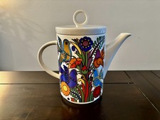 Vtg 1967 Villeroy & Boch Acapulco  Teapot Luxembourg Mexican Folk Art Retired