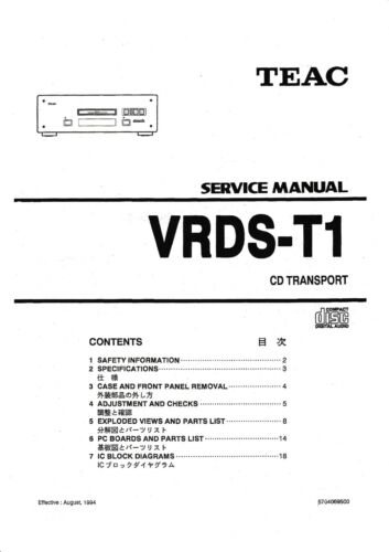 Manuel service pour teac - manuel,