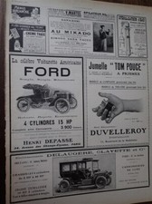 DELAUGERE CLAYETTE + FORD + TOM THUMB THUMB advertising paper illustration 1907