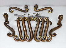 ▨ 7x7mm, set of 5 old pair of door kickstand handles, bronze, Aquitaine style