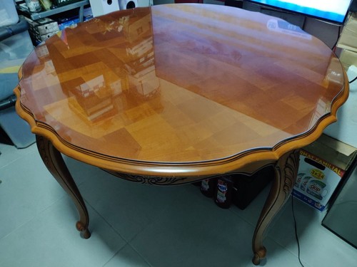 Table ronde merisier - table,
