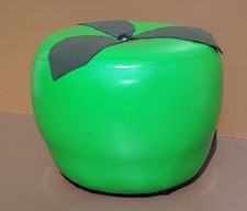 Pouf POMME VERTE vintage skaï