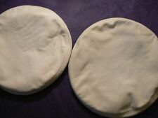 TWO WHITE BERET COVERS with BUTTONS