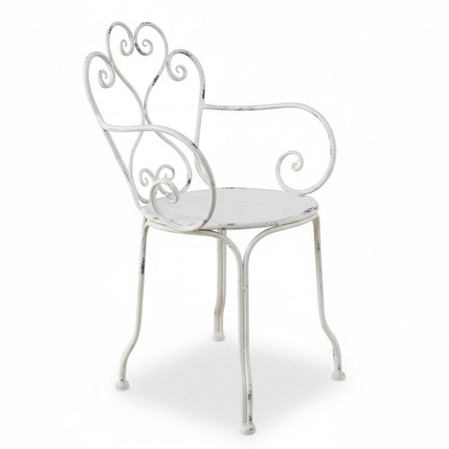 Fauteuil jardin blanc patiné