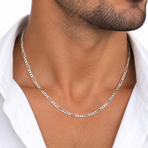 Chaîne figaro homme argent - ,