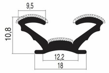 By the meter window guide profile, velvet rail, flocked profile, flake profile