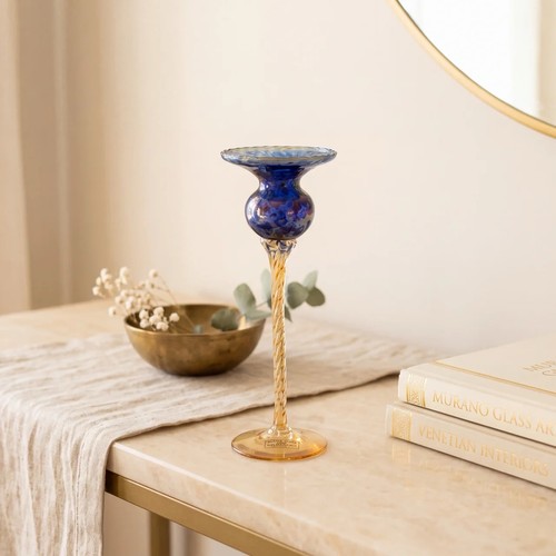 Vintage blown glass candle - glass,
